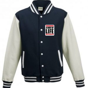 College Jacket - A Way Of Life logo (Navy/White)