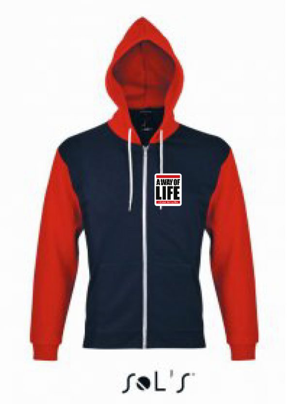 Hoody - A Way of Life Logo (Navy/Red)