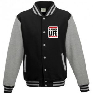 College Jacket – A Way Of Life logo (Black/Charcoal)<br><br>