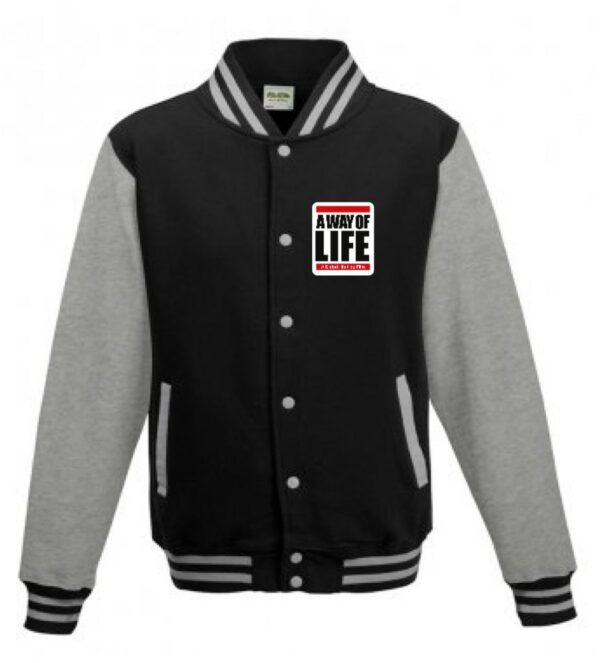 College Jacket – A Way Of Life logo (Black/Charcoal)<br><br>